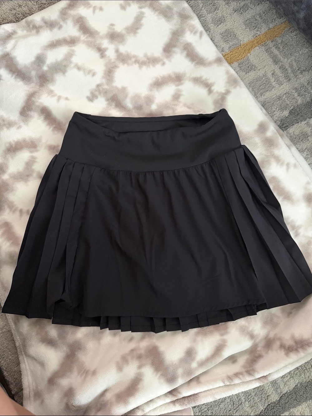 Zella Black Pleated Skater Skirt
